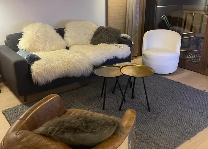 Standing Face Mont Blanc Piscine Lägenhet Megève